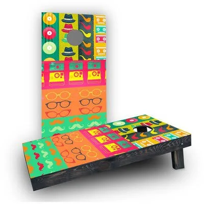 Custom Cornhole Boards Hipster Cornhole Boards Bag Fill: Light Weight Boards with Corn Filled Bags