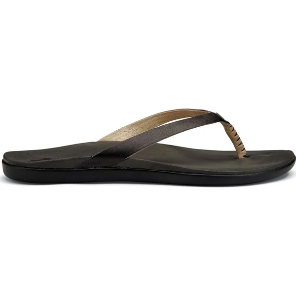 Olukai Ho&opio Leather Black/Black - Black/Black, 6
