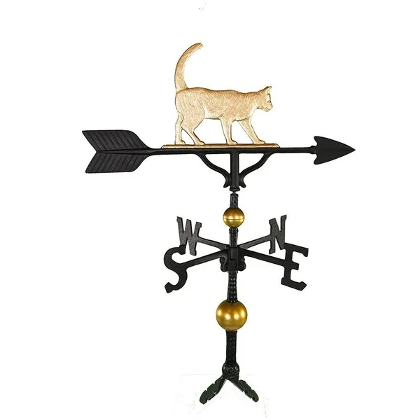 Montague Metal Deluxe Gold Cat Weathervane - 32 in.