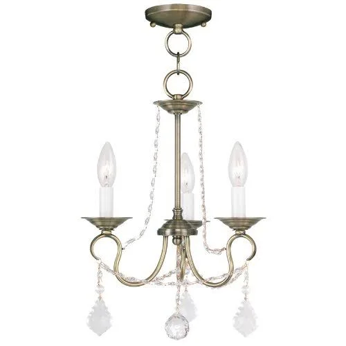 Livex Lighting 6424-02 Chesterfield 4 Light Mini Chandelier - Polished Brass