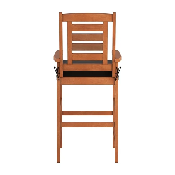 CorLiving Miramar Cinnamon Brown Hardwood Outdoor Bar Height Chairs - Set of 2
