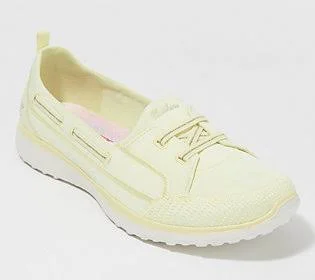 Skechers Microburst Washable Bungee Slip-OnShoes -Topnotch - Size 7 Wide, Yellow