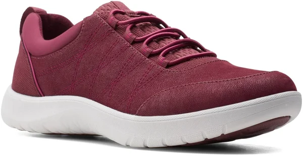 Clarks Adella Holly Women's Shoes Burgundy Textile : 7.5 B