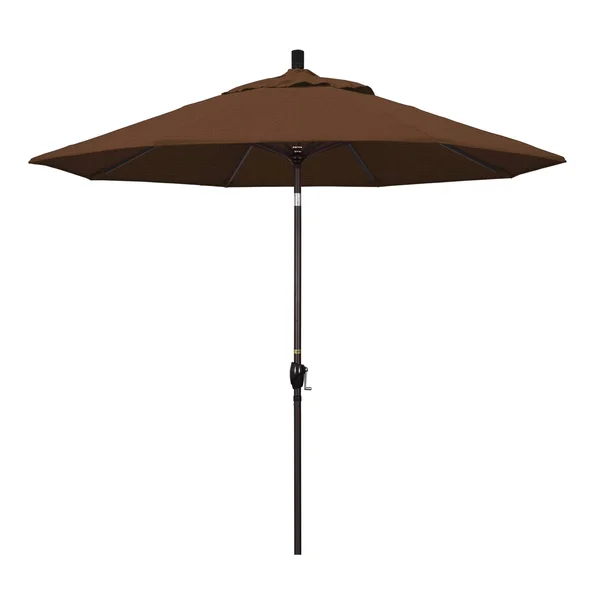 California Umbrella GSPT908117-F71 9 ft. Aluminum Market Umbrella Push Tilt - Bronze-Olefin-Teak