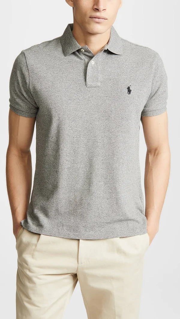 Polo Ralph Lauren Men's Custom Slim Fit Mesh Polo - Canterbury Heather