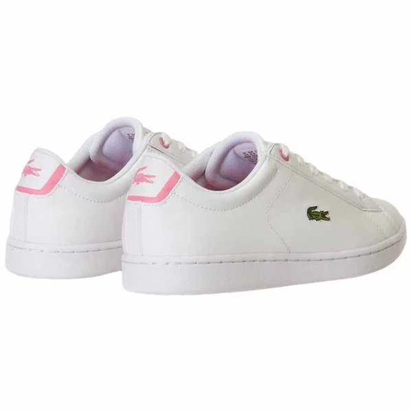 Lacoste Junior Carnaby Evo Bl 2 White/Pink Synthetic Trainers Shoes