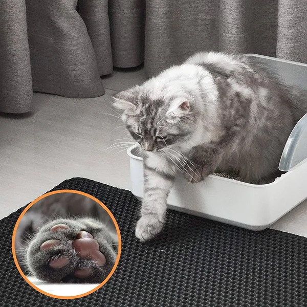 Leos Paw Waterproof Cat Litter Mat 22x27.5in, 55x70cm, Gray