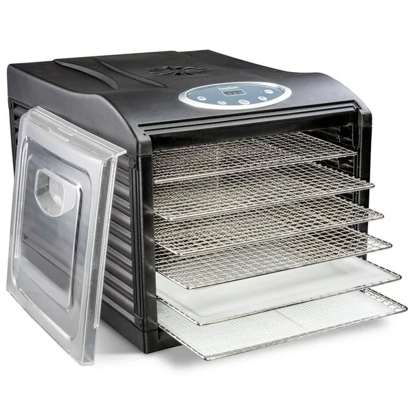 Ivation Stainless Steel Tray Food Dehydrator Machine 6 Trays 480W Digital Timer & Temperature Control, Auto Shutoff 95F to 1