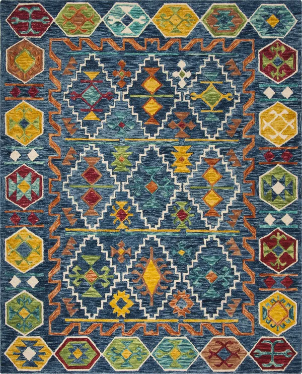 Safavieh Aspen APN501A 4&0x22 x 6&0x22 Navy - Gold Area Rug