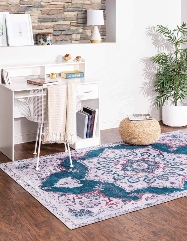 Francesca 3x5 Teal Green Green Area Rug