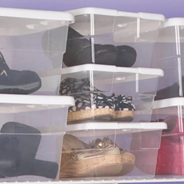 Sterilite 6 Quart Clear Stacking Closet Storage Tote Container w/ Lid (192 Pack)