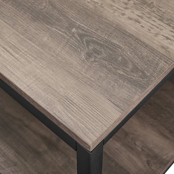72x22 Industrial Metal and Wood Hall Tree Gray Wash - Saracina Home