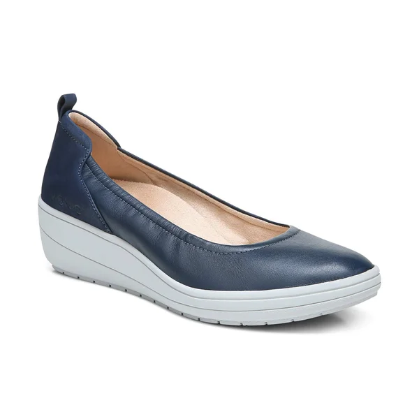 Vionic Jacey Women's Slip-On Wedge Shoe Navy - 5 Medium
