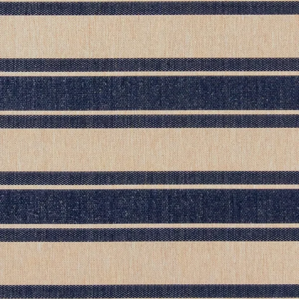 Gertmenian Paseo Castro Striped Indoor Outdoor Rug, Blue, 8x10 ft