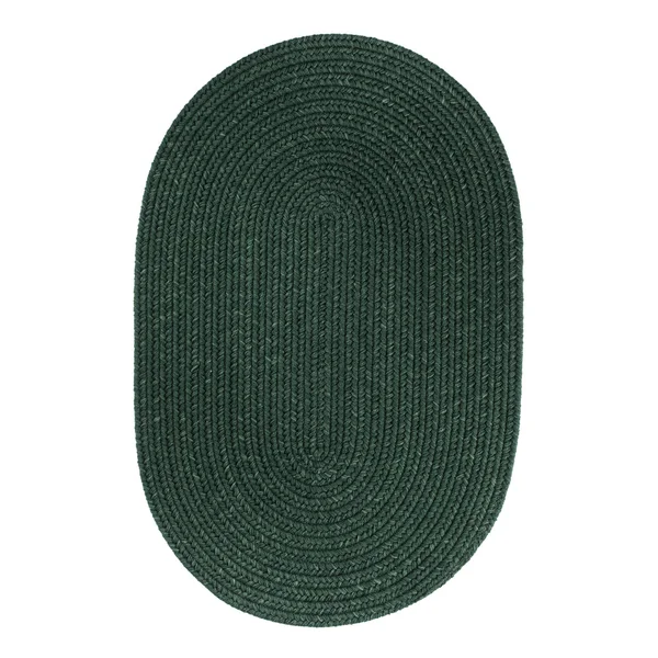 Pura Braided Rug in Hunter Green 4' x 6' Oval
