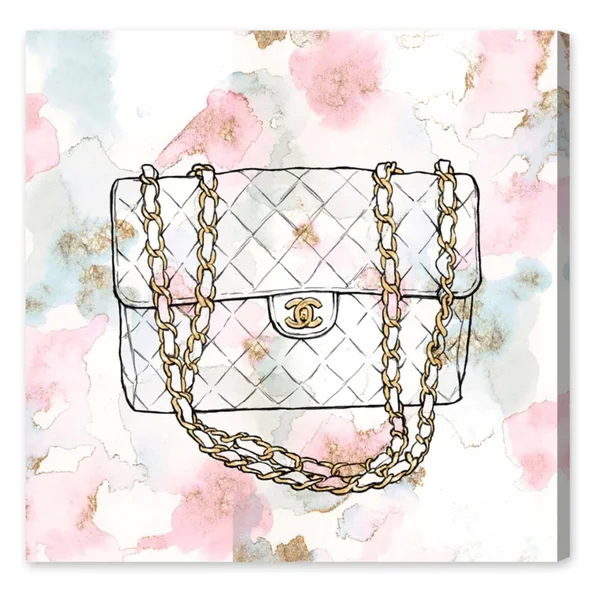 Oliver Gal 'Everything But My Watercolor Bag' Canvas Art - 12 x 12