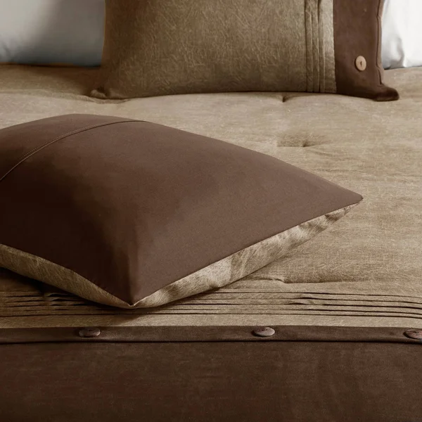 Madison Park Boone 7 Piece Faux Suede Comforter Set Cal King