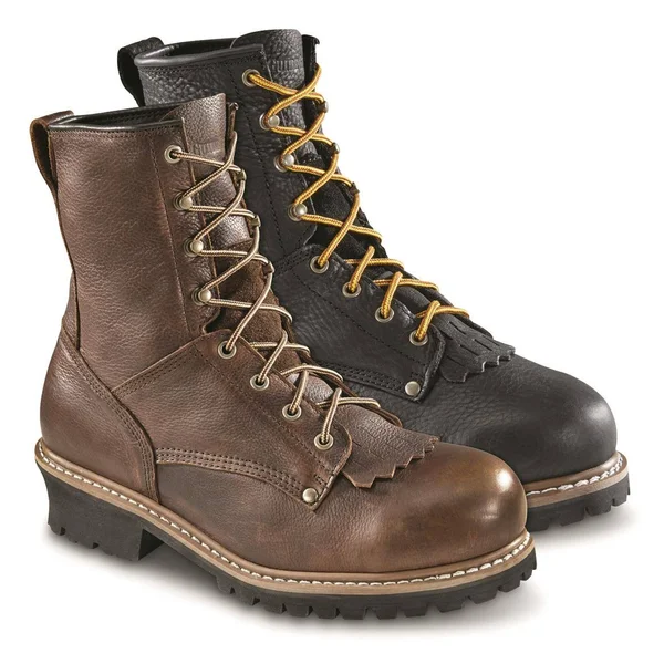 Guide Gear Men's Sawtooth Logger Work Boots, 11D, Brown