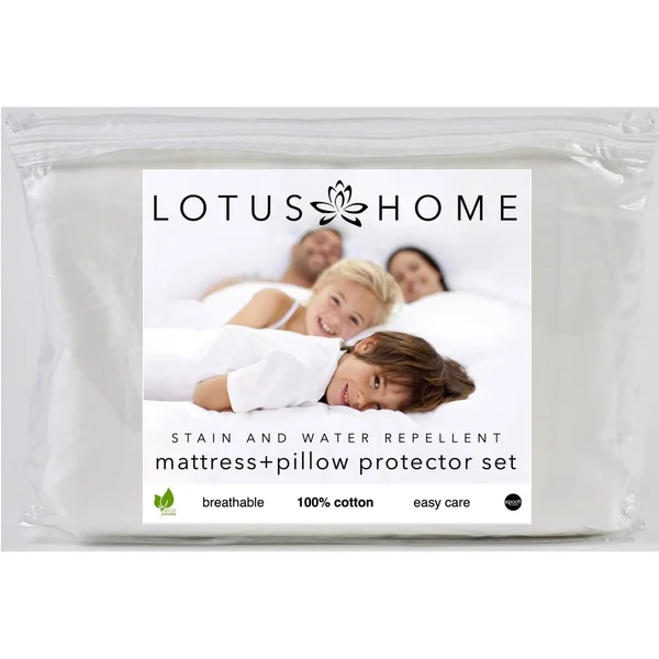 Stayclean Cotton Water and Stain Resistant Fitted Bed Protector Set - Twin