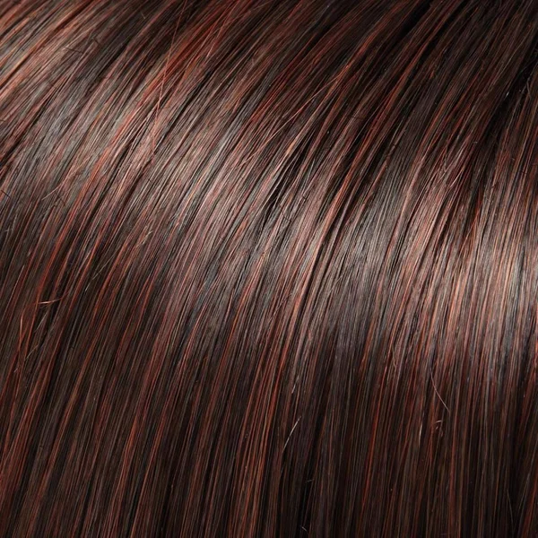 Jon Renau Wigs, Mila Wig by Jon Renau, Petite Cap, WigStudio1.com 4/33, Darkest Brown and Medium Red Blend