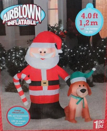 Gemmy 87868 Airblown Santa and Dog - 4'