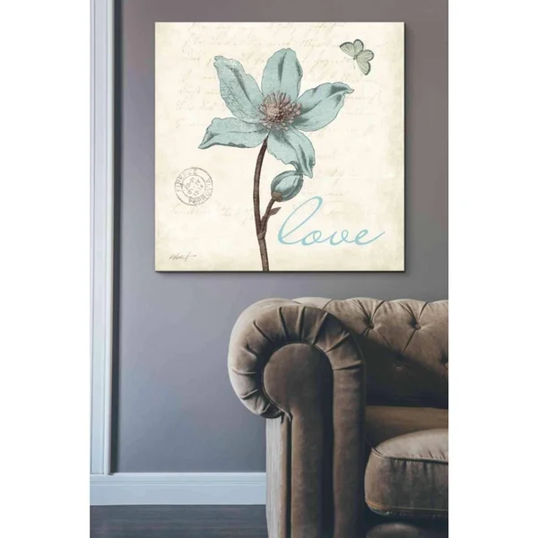 Epic Graffiti 'Touch of Blue IV - Love' by Katie Pertiet - Canvas Wall Art, 37 inchx37 inch, Size: 37 x 37