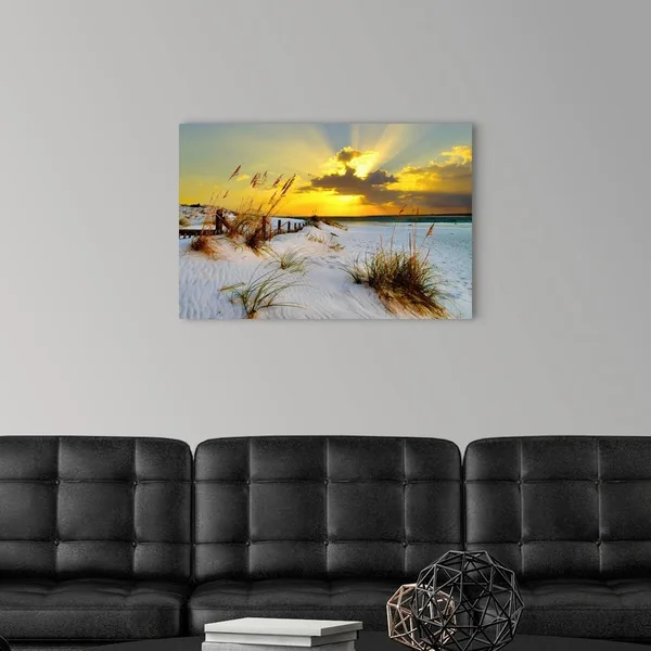 Landscape Photography Beach Golden Sunset, Canvas Wall Art, 30x20, Great Big Canvas