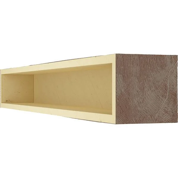 Ekena Millwork MANURS04X08X84AE 4x22H x 8x22D x 84x22W Rough Sawn Faux Wood Fireplace Mantel, Aged Pecan