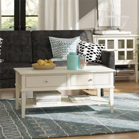 Desert Fields Eclectic Boho Coffee Table - Soft White