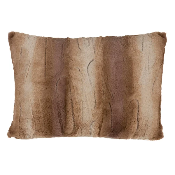 Saro Lifestyle Faux Fur Decorative Poly Filled Throw Pillow Grey 20 inchx20 inch Feather Down - Size: 20 x 20, Gray