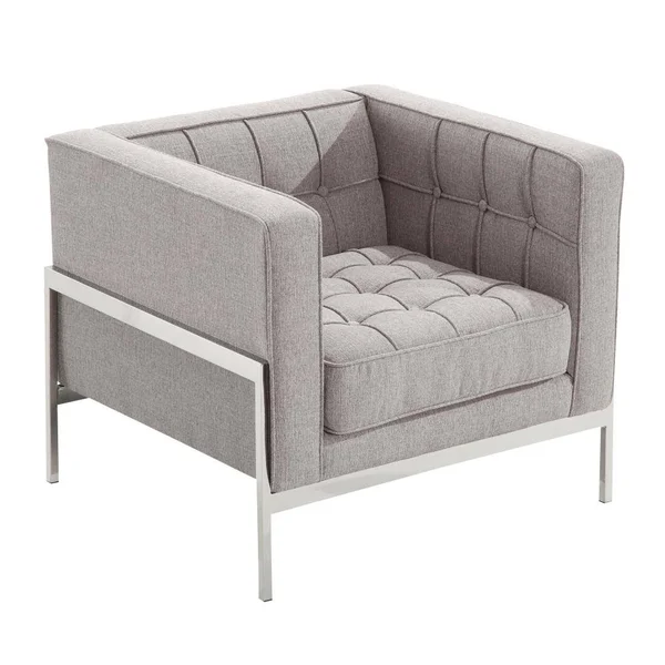 Armen Living Andre Modern Gray Microfiber Accent Chair Stainless Steel, LCAN1GR
