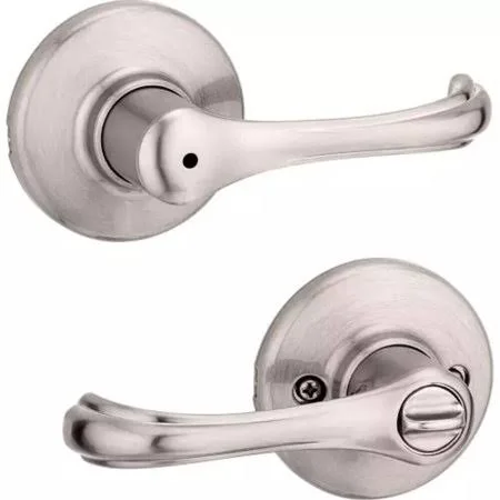 Kwikset 300DNL 15 CP RCL Dorian Bed and Bath Privacy Leverset Satin Nickel
