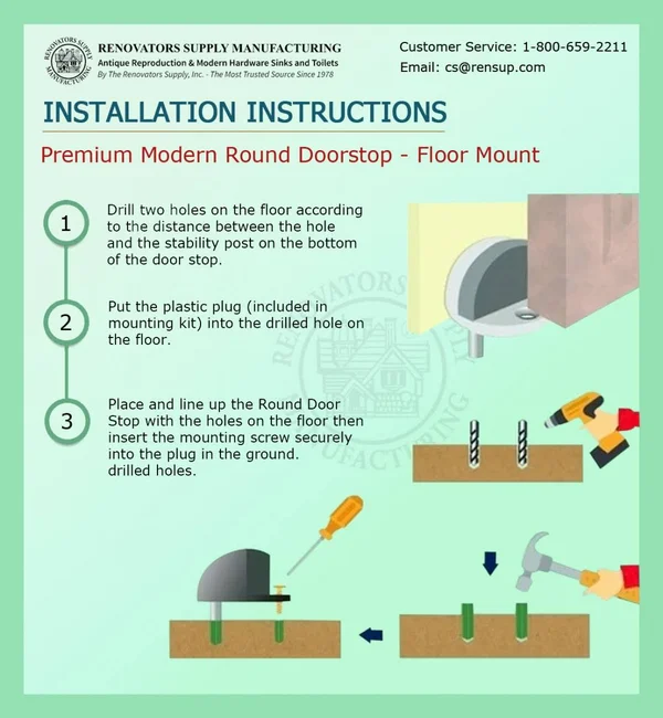 Renovators Supply 25 Brass Door Stop Dome Floor Mount Bumper