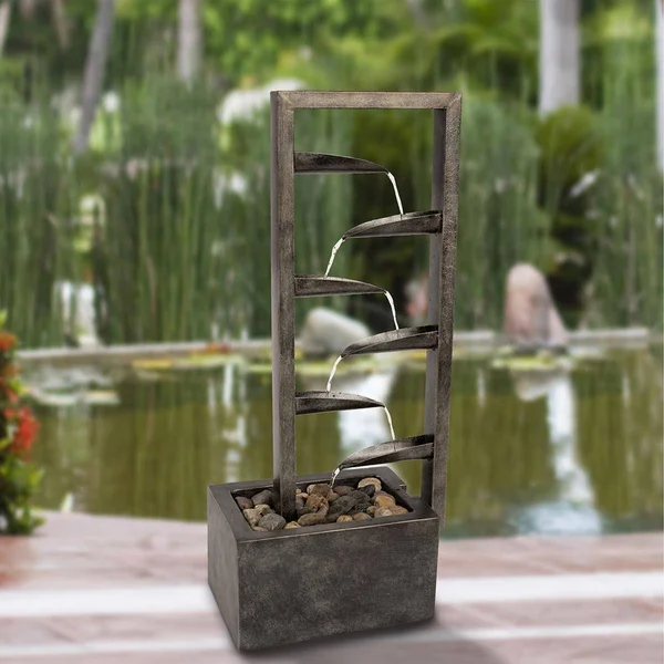 Concrete 7-Tier Indoor/Outdoor Fountain Pure Garden