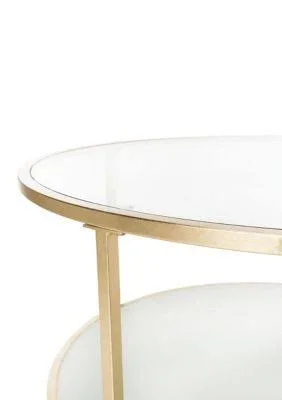 Safavieh Ivy 2 Tier Round Coffee Table - Gold