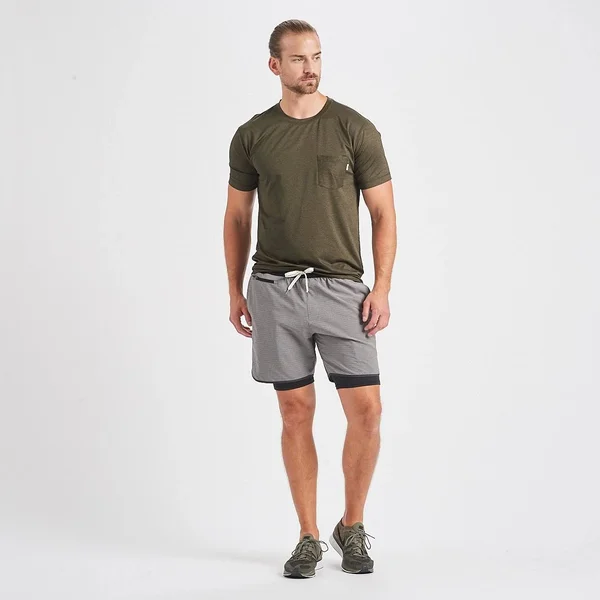 Vuori Stockton Short - Men's Grey Linen Texture - L