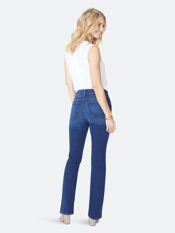 Nydj Barbara Bootcut Jeans in Petite - Cooper - Blue - 10p