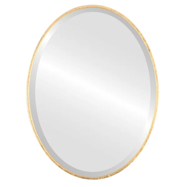 Singapore Framed Oval Mirror - Gold Leaf - 18 5/8x22x24 5/8x22