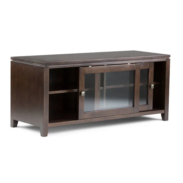 Wyndenhall Essex Solid Wood 48 inch Wide Contemporary TV Media Stand for TVs Up to 50 Inches - 48&& x 17.5&& x 21 - Farmhouse Gr