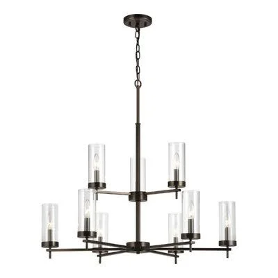 Tallapoosa 9-Light Shaded Tiered Chandelier Orren Ellis Finish: Brushed Oil Rubbed Bronze - Bulb Included: No