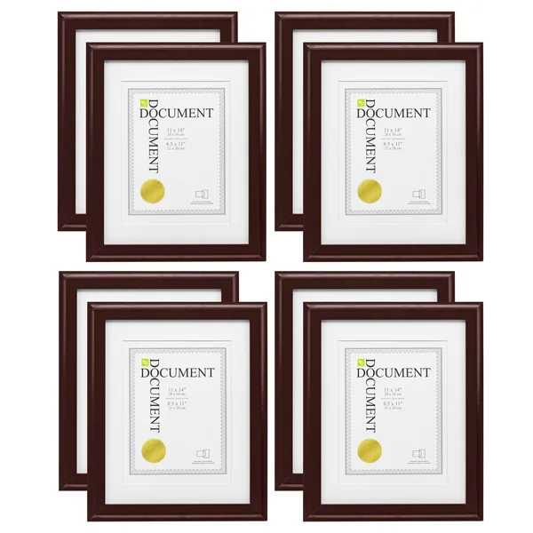 Kiera Grace Oxford 11x22 x 14x22 Document Frame 8-Pack - Brown