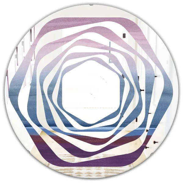 Designart 24-in L x 24-in W Round Purple Polished Wall Mirror - MIR30053-C6-C24