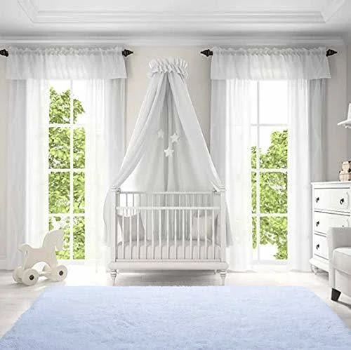 Andecor Soft Fluffy Bedroom Rugs - 4 x 5.9 Feet Indoor Shaggy Plush Area Rug for Boys Girls Kids Baby College Dorm Living Room H