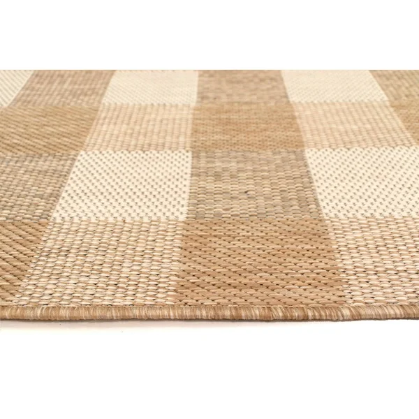 Trans Ocean Portofino Texture Plaid Area Rug, Black, 7&10x22 x 9&10x22 Rectangle