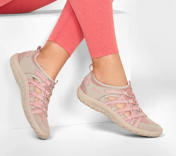 Skechers Women's Relaxed Fit Reggae Fest Hooked Closed Toe Sandal - Taupe/Pink