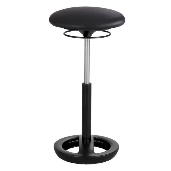 Safco Elevate 48x22 Standing Desk with Vinyl Drafting Chair in Cream and Black
