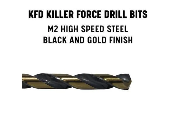 Drill America 29 Piece Heavy Duty High Speed Steel Drill Bit Set with Black and Gold Finish in Round Case (1/16x22 - 1/2x22 x 64
