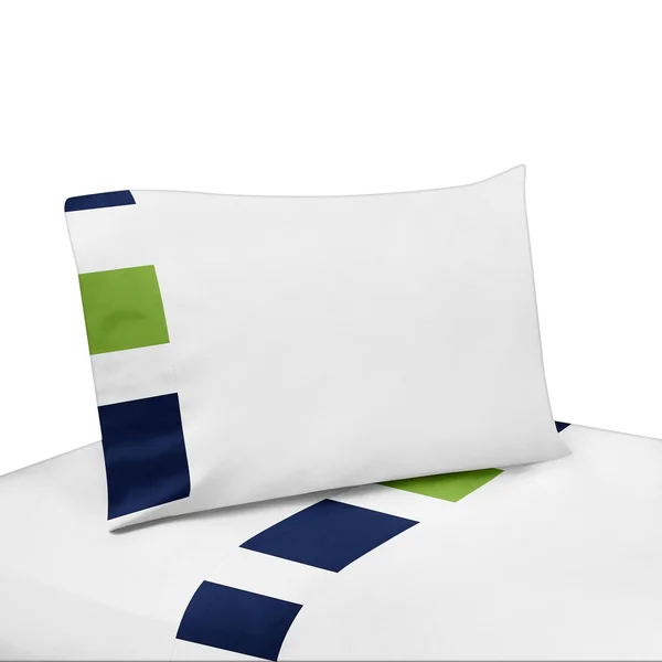 Sweet Jojo Designs Navy and Lime Stripe 5-Piece Toddler Bedding Set