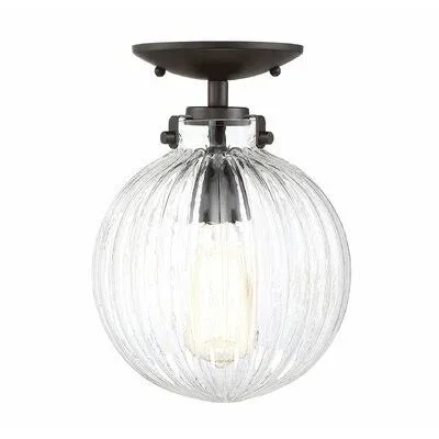 Nicholas 1-Light Semi Flush Mount Fixture Finish: Oil Rubbed Bronze