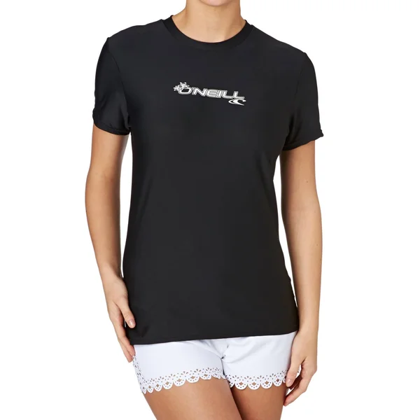 O Neill Basic Skins Short Sleeve Rash Vest - Black